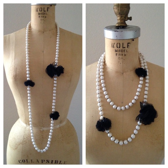 Betsey Johnson Long Pearl Necklace