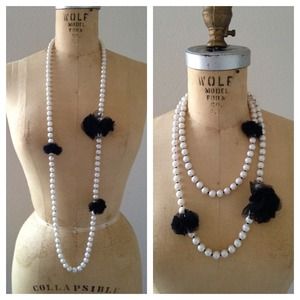 Betsey Johnson Long Pearl Necklace