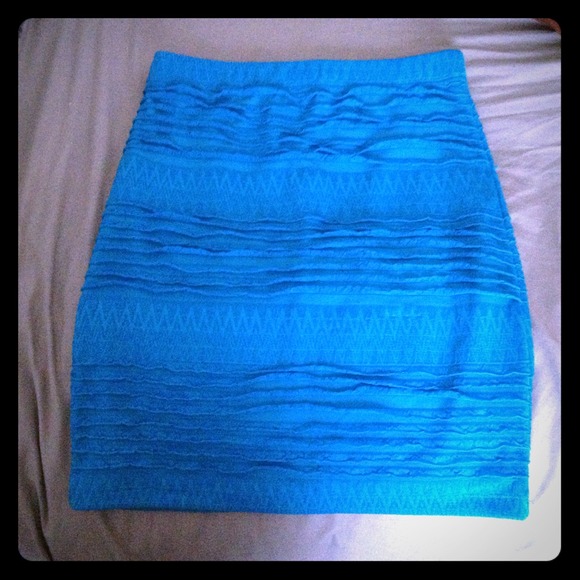 Blue pencil skirt!