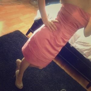 Pink David Bridal dress