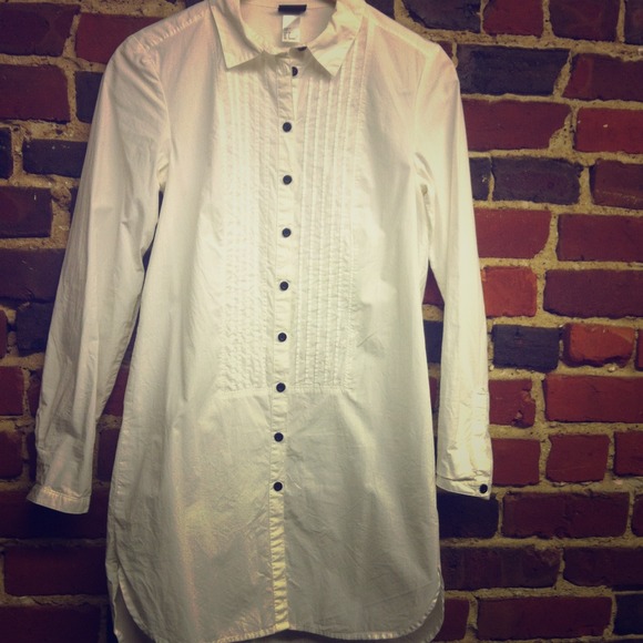 Cotton Tuxedo Shirt Dress