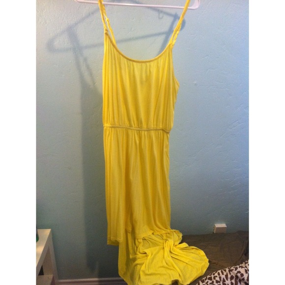 -- Yellow hi-low dress. Size Large.