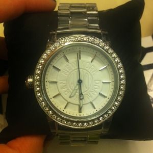 Clear band DKNY watch