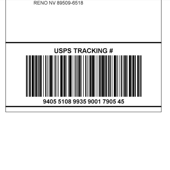 Shipping label.