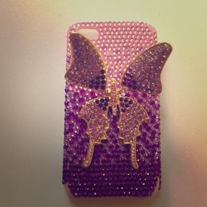 butterfly pink & purple phone case for iPhone 4/4S