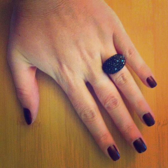 Must go! Black jeweled ring! Never worn!