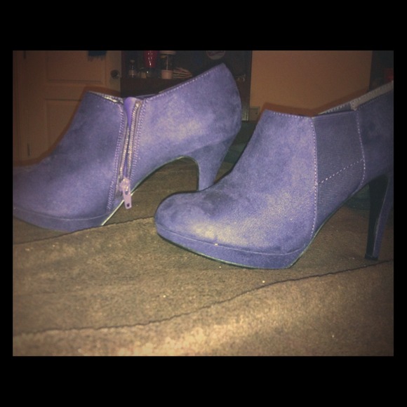 Purple Impo Bootie heels.
