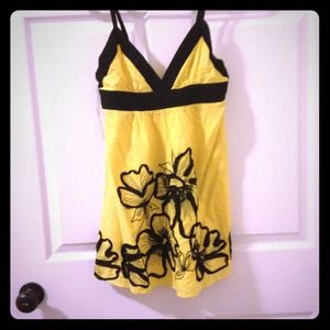 Black n yellow short dress