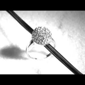 Swarovski crystal ring made in silver