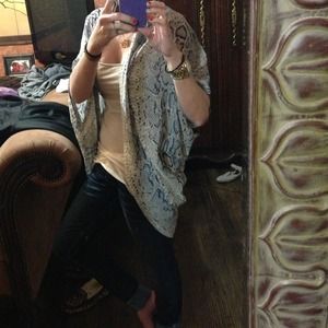 Python blue print flowy cardigan