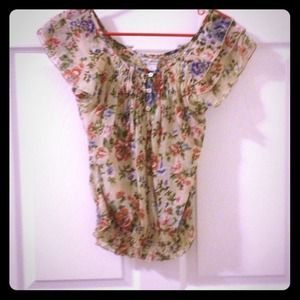 Sheer flower print top