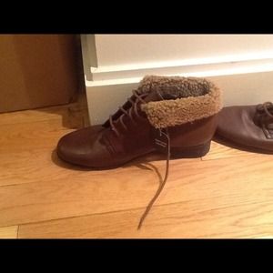 Size 10 never worn 100% leather fuzzy boots