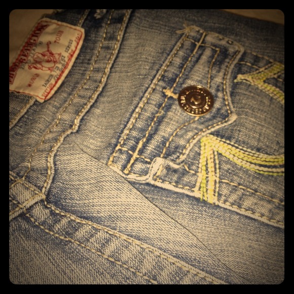 True religion denim shorts
