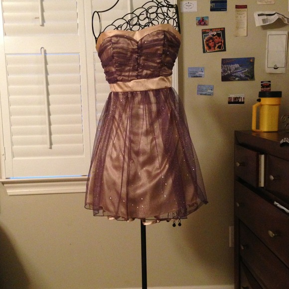 Homecoming Dress:silver and gold semiformal dress.