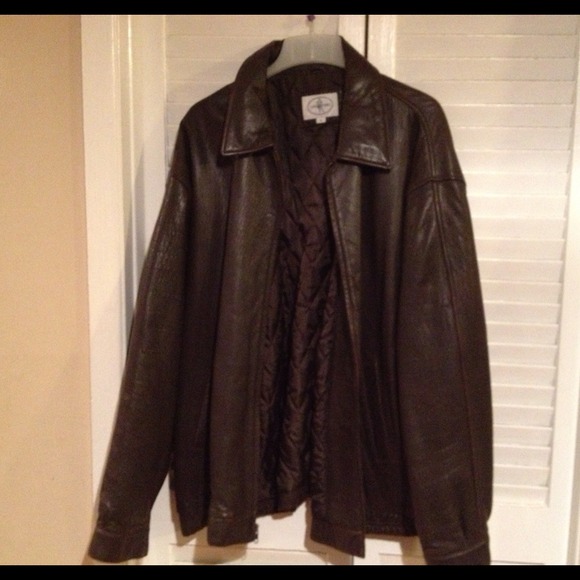 Men's Brown 100% Leather Coat