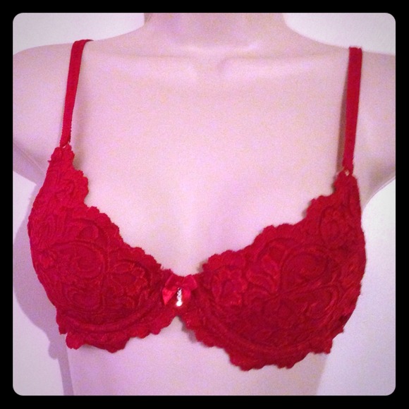 Red Lace Push-up Bra 34A