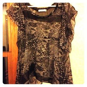 *Mark down* Black and white silk blouse brand new!