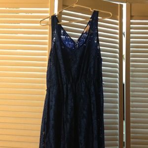 Blue high-low dress