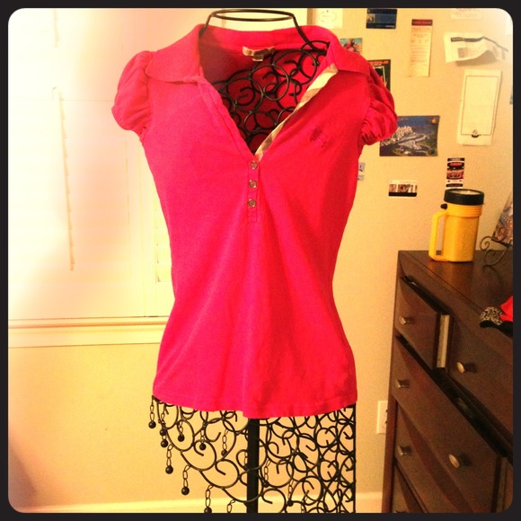 Hot pink Burberry shirt