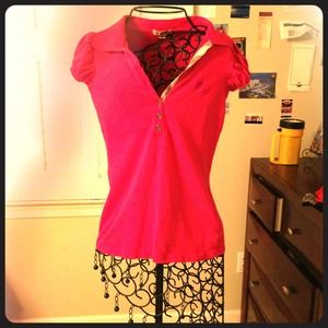 Hot pink Burberry shirt