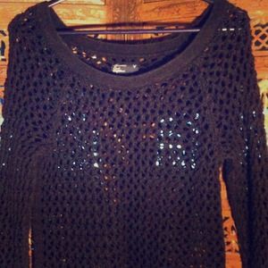 American eagle open stitch navy sweator