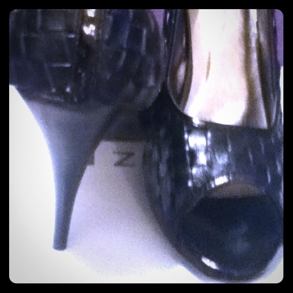 Shoes - Brand new peep toe black heels sz 10