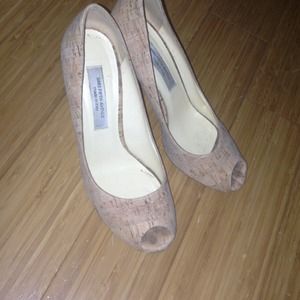 Cork Peep toe heels