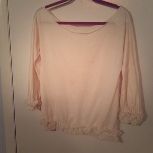 CHLOE creme cotton 3/4 sleeve shirt