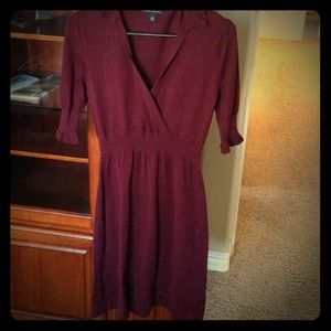 Knitted maroon dress