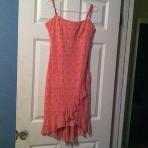 Girls sparkling peach hi/lo dress