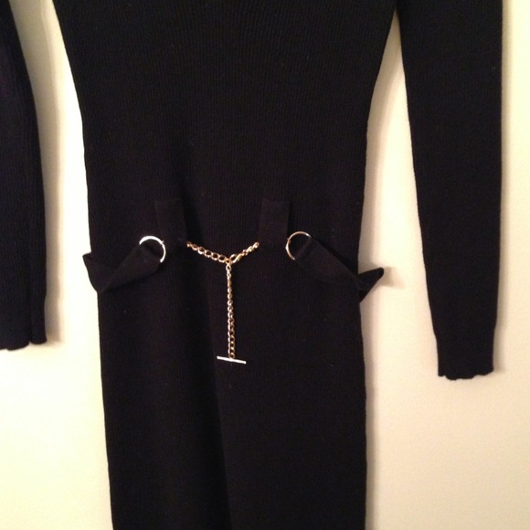 MODA International Black Ribbed Sweater Dress - Picture 3 of 3