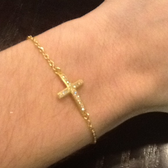 Yellow gold cross with micro pave