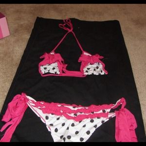 Hustler pink polka dot lingerie
