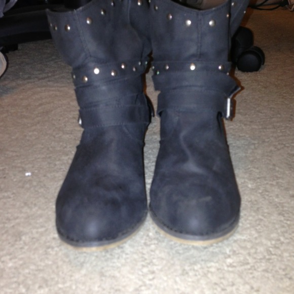 Black studded boots