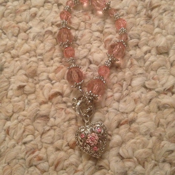 New Pink Bead Toggle Clasp Bracelet
