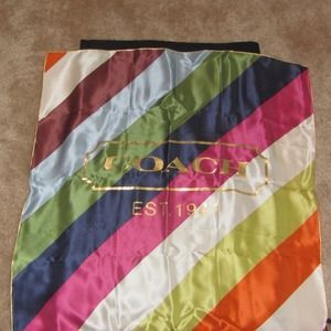 Coach legacy stripe silk scarf 27x27