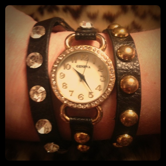 Brown Studded Wrap Watch - Picture 1 of 3