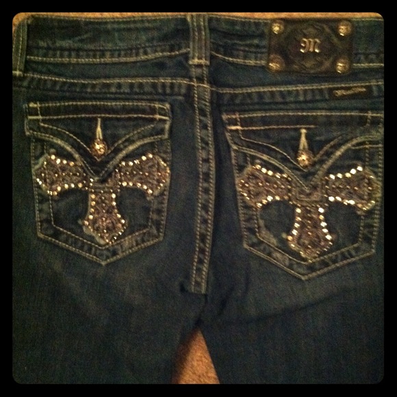 miss me Denim - Embellished cross miss me flare jeans!