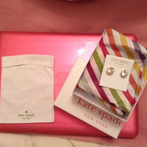 SOLD New Kate Spade large rhinestone stud earrings