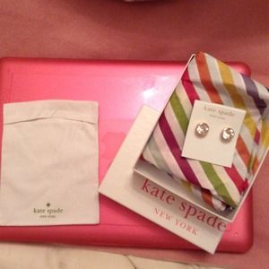 SOLD New Kate Spade large rhinestone stud earrings