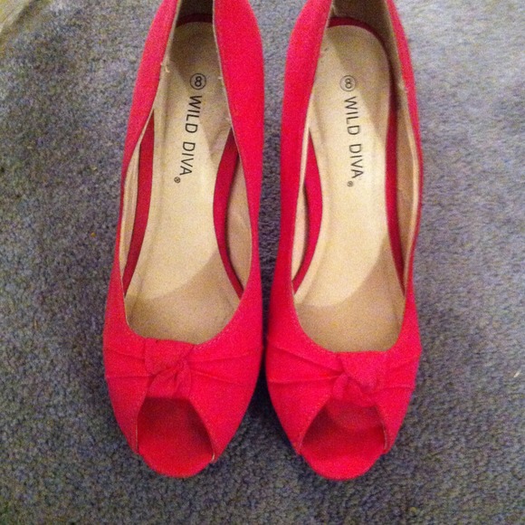 Hot pink high heels