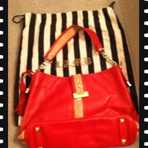 🎀Offer Welcome🎀L.A.M.B. Red Leather Hobo Handbag
