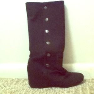 Black Aldo Boot Wedges