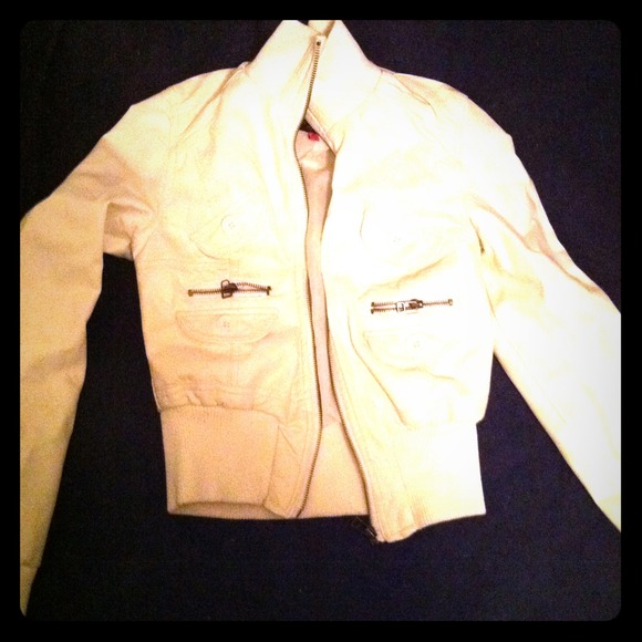 Cream pleather jacket