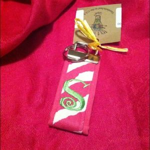 Zebra print S keychain