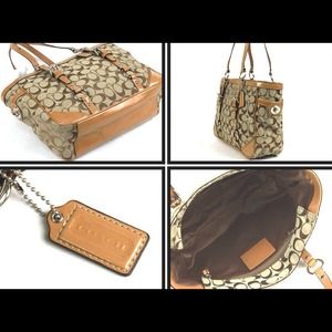 Coach Signature Khaki Gallery Tote F17057