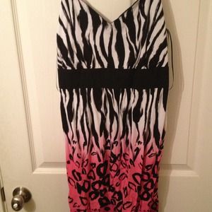 F21 Gradient Dress Zebra/Cheetah