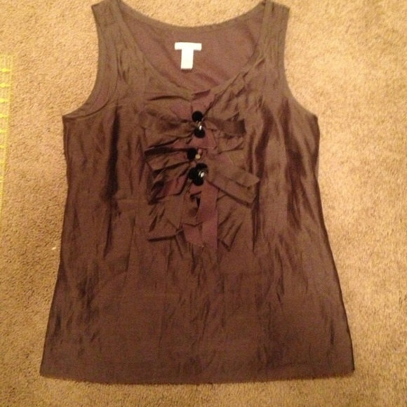 Brown cotton/silk sleeveless top size 4