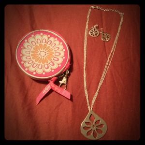 Necklace, earrings and coin purse bundle