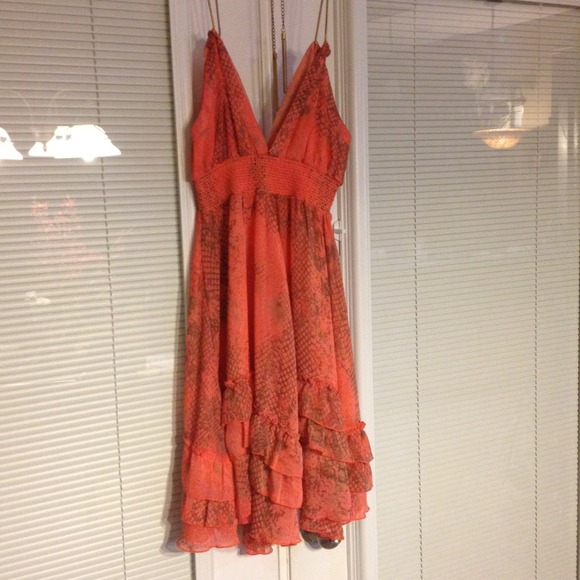 Arden's Coral Python Baby-doll Dress
